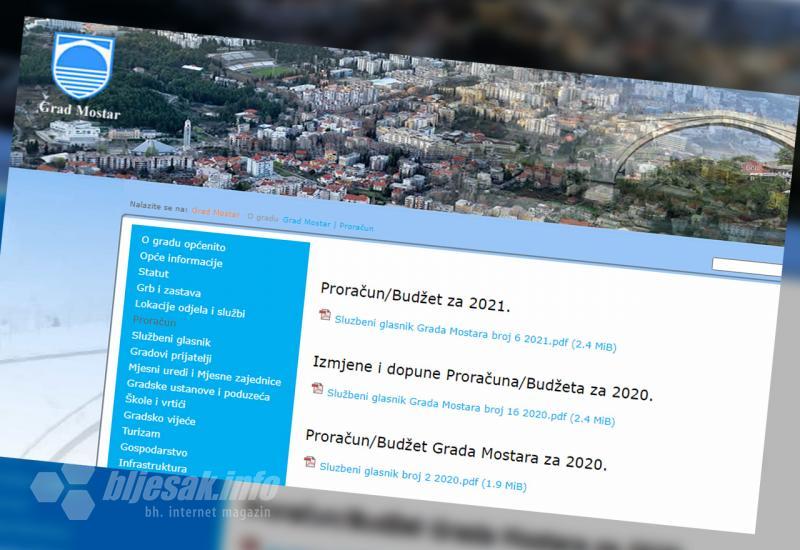 Mjesec dana bilo potrebno da se Proračun Mostara objavi na web stranici Grada