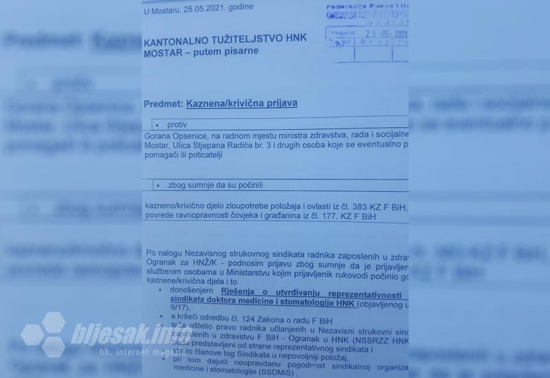 Kaznena prijava - Podnesena kaznena prijava protiv ministra Opsenice