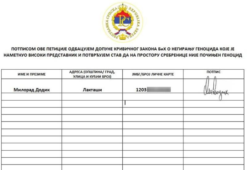 Dodik prvi potpisao peticiju o neprihvaćanju Inzkove odluke - Dodik pokrenuo peticiju o neprihvaćanju Inzkove odluke