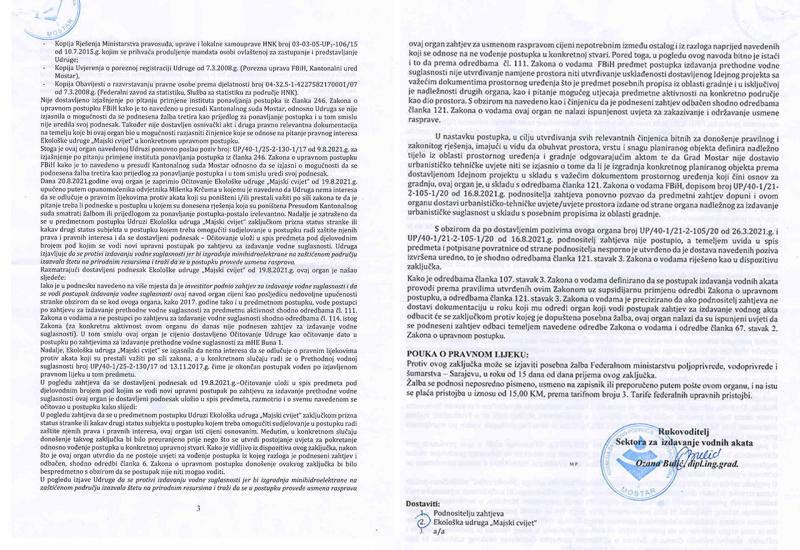 Zaključak Agencije za vodno područje Jadranskog mora - Bubalo: Spriječili smo uništavanje prirode radi nečijeg osobnog profita