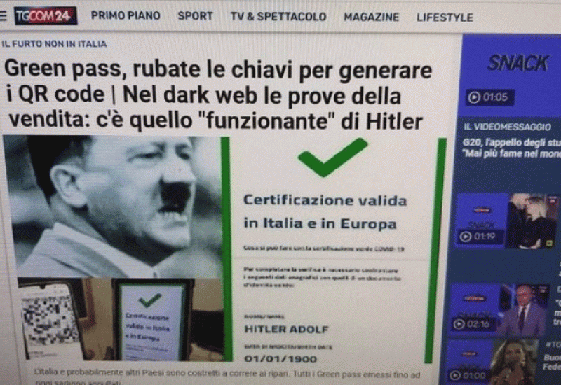 Adolf Hitler dobio svoj QR kod za Covid certifikat - Adolf Hitler dobio svoj QR kod za Covid certifikat
