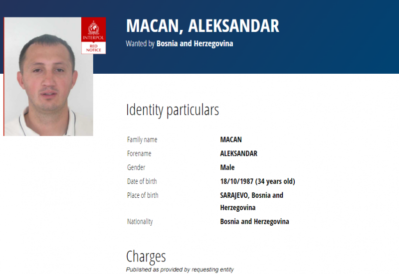 Interpol objavio crvenu potjernicu za Aleksandrom Macanom