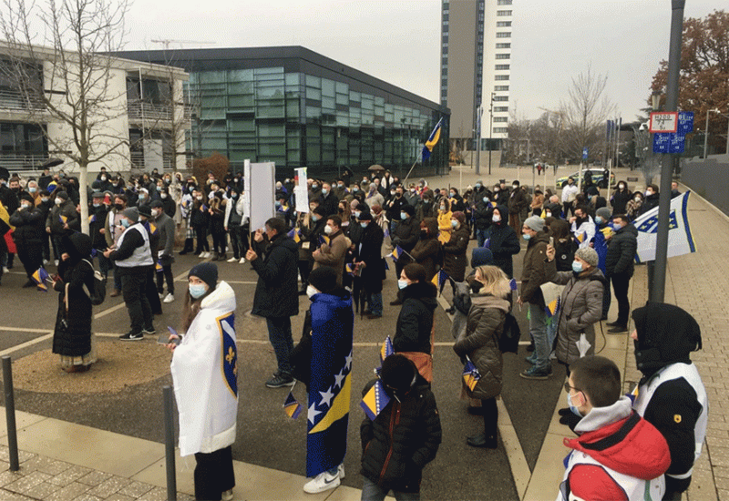 Prosvjed protiv podjele BiH ispred UN-a u Bonnu
