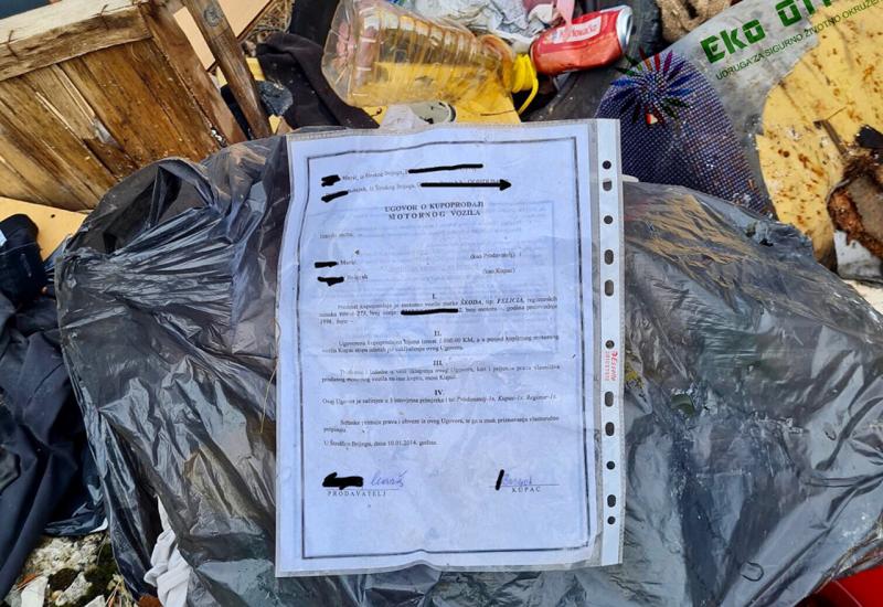Odbačeno smeće na Bilima - Traži se vlasnik kupoprodajnog ugovora da ukloni kućno smeće istovareno na Bilima