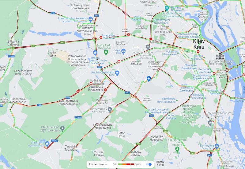 Prometni kolaps: Ljudi masovno bježe iz Kijeva