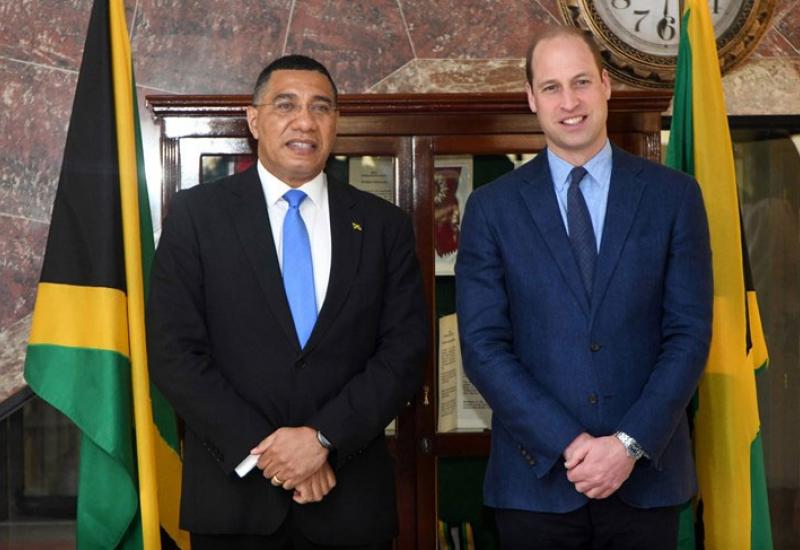 Premijer Jamajke Andrew Holness prozvao je trodnevni posjet Williama - Jamajka 