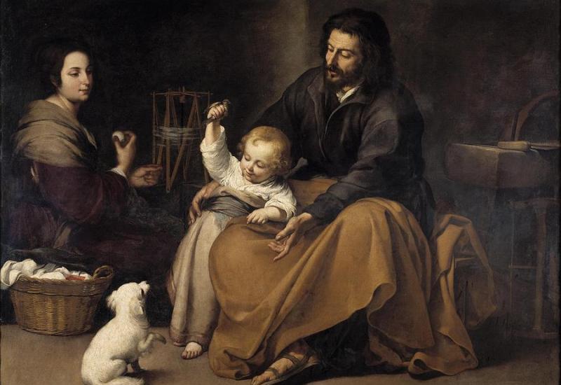 Murillo: Sveta obitelj sa psom - Obilježio je zrelo razdoblje španjolskog baroknog slikarstva