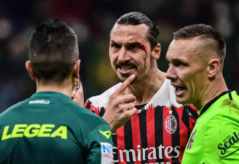 Ibrahimović krvave glave nastavio utakmicu, ljutito urlao na suca