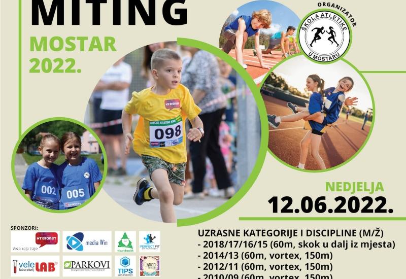 Prijave u tijeku - Otvorene prijave za Dječji atletski miting Mostar 2022.