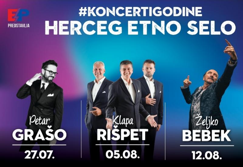 Koncerti godine: Petar Grašo, klapa Rišpet i Željko Bebek u Herceg  Etno selu