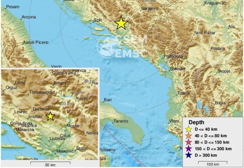 Potres jačine 4,8 zatresao Hercegovinu  - Potres jačine 4,8 zatresao Hercegovinu 