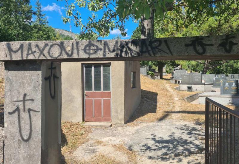 Jezive poruke na Pravoslavnom groblju u Vihovićima - Mostar: Jezive poruke na Pravoslavnom groblju u Vihovićima