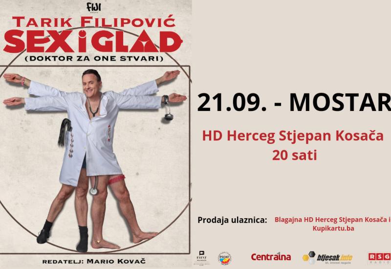 Tarik Filipović kao doktor za one stvari: U Mostar stiže predstava ''Sex i glad''