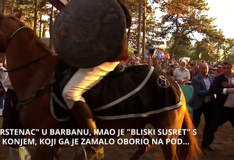 Konj je odgurnuo predsjednika Milanovića na osiguranje - Konj Zen zamalo Milanovića srušio na pod; uhvatili ga ljudi iz osiguranja