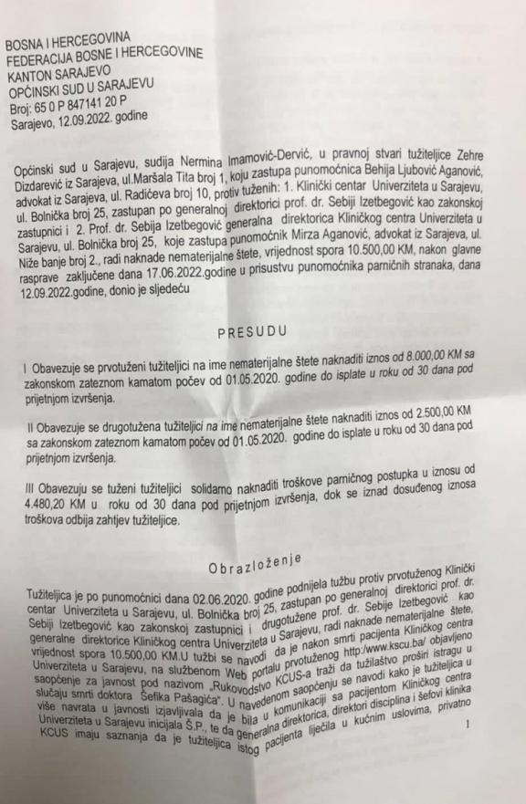 Presuda - Sebija zbog klevete mora platiti 10500 KM