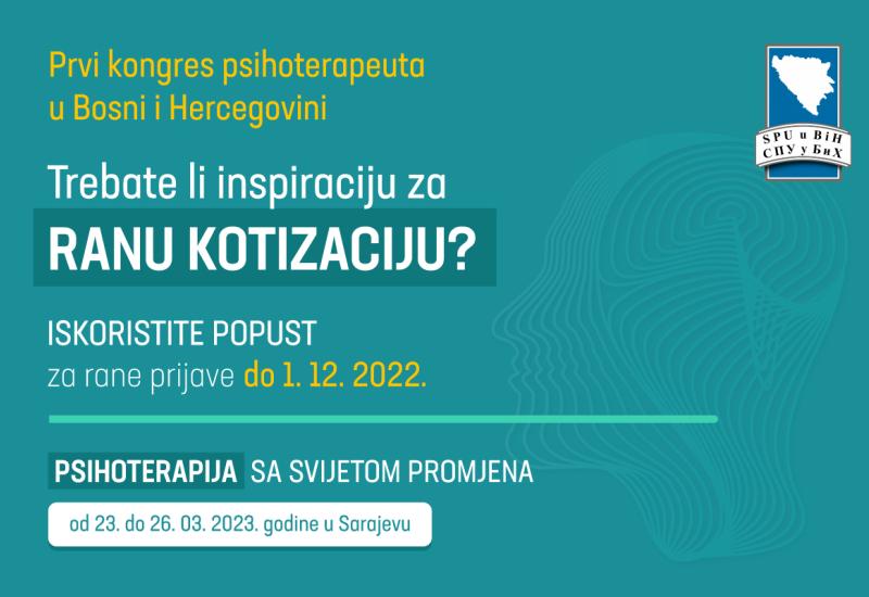 Prvi kongres psihoterapeuta u Bosni i Hercegovini održat će se u Sarajevu