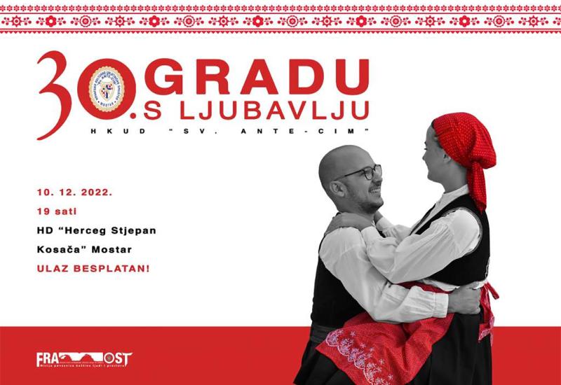 Trideseti božićni koncert 'Gradu s ljubavlju' u Mostaru 10. prosinca
