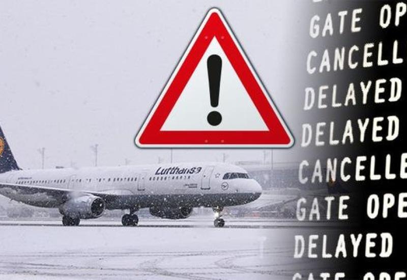 Otkazani letovi, nesreće zbog polediceu Njemačkoj - Zbog snježnih padalina i niskih temperatura otkazani letovi