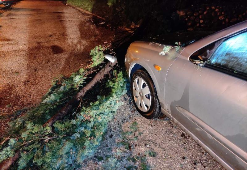 Posljedice olujnog nevremena: Stabla pala na vozila 