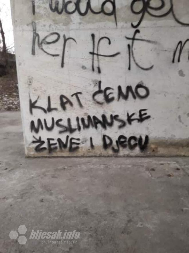 Grafiti u Čapljini - U Čapljini osvanuli zastrašujući i uvredljivi grafiti prema muslimanima