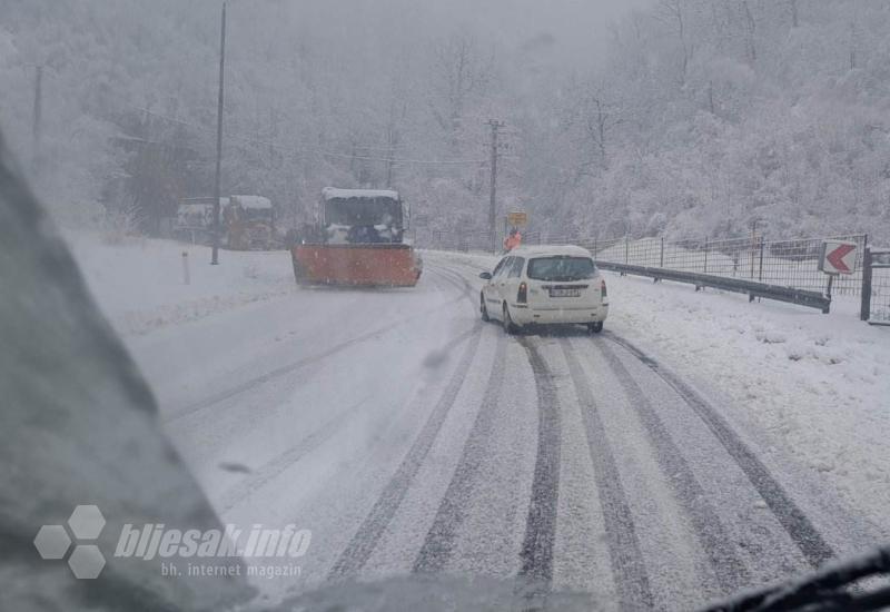 Zastoji zbog snijega u Jablanici, Konjicu, Prozor/Rami...