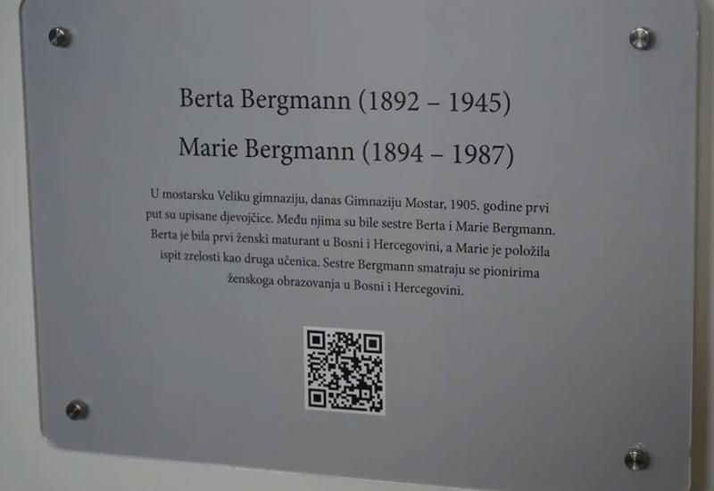 Sestre Bergmann dobile spomen ploču na Gimnaziji Mostar - Sestre Bergmann dobile  spomen ploču na Gimnaziji Mostar