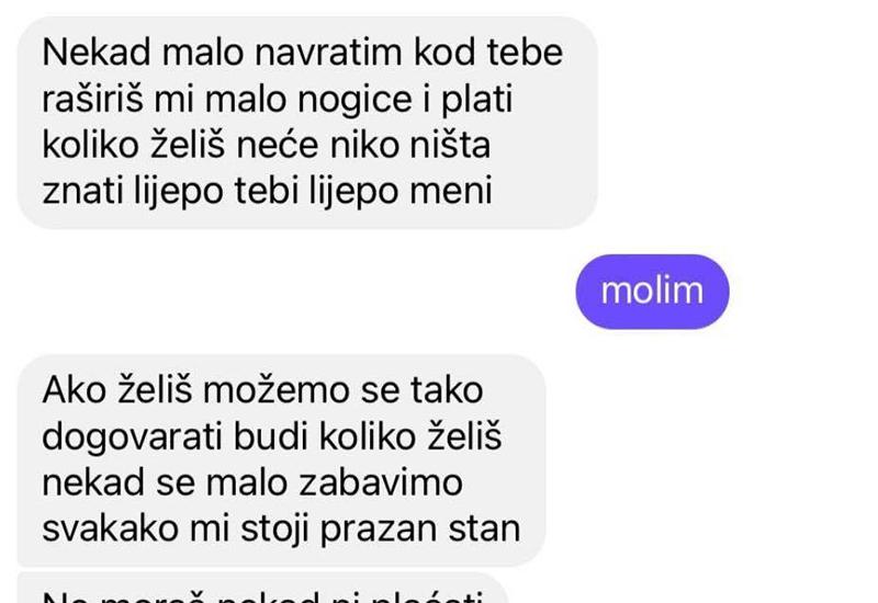 Poruke koje je vlasnik stana slao studentici - Mostar: Tražio od studentice seksualne usluge kako bi joj snizio stanarinu