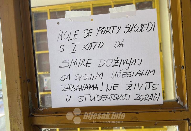 Mostar: Poruka "party susjedima": Smirite doživljaje!