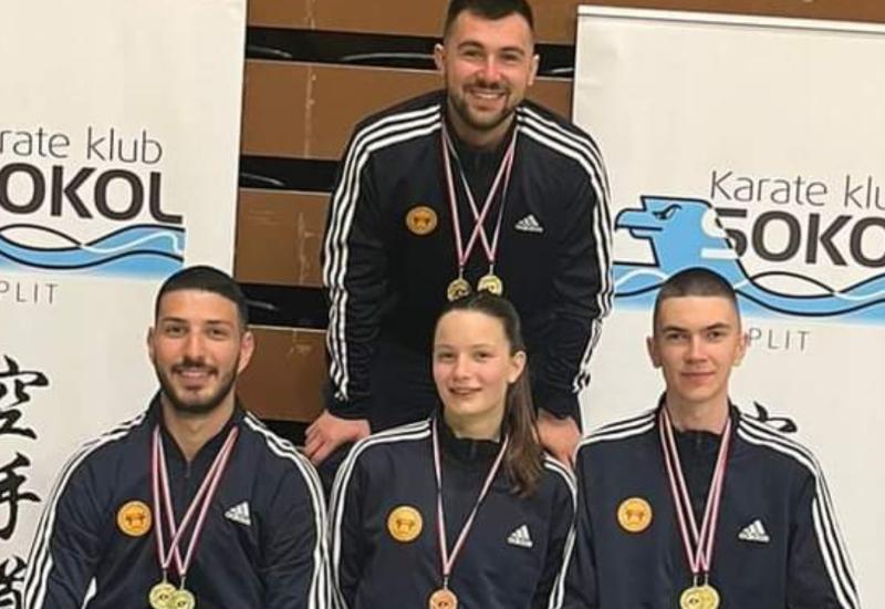 Četiri zlata i jedna bronca osvojeni u Splitu - Četiri zlata i jedna bronca za Univerzitetski karate klub Student iz Mostara