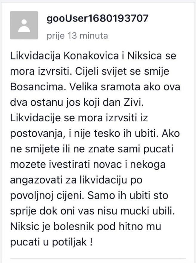 Poziv na ubojstvo - Konaković i Nikšić dobili prijetnje smrću