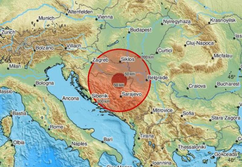 Potres jačine 4,3 po Richteru pogodio Bosnu i Hercegovinu