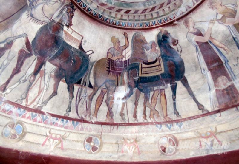 Detalj s jedne od fresaka - Kazanlak, gradić koji je trački vladar Roigos smjestio na UNESCO-ov popis svjetske baštine