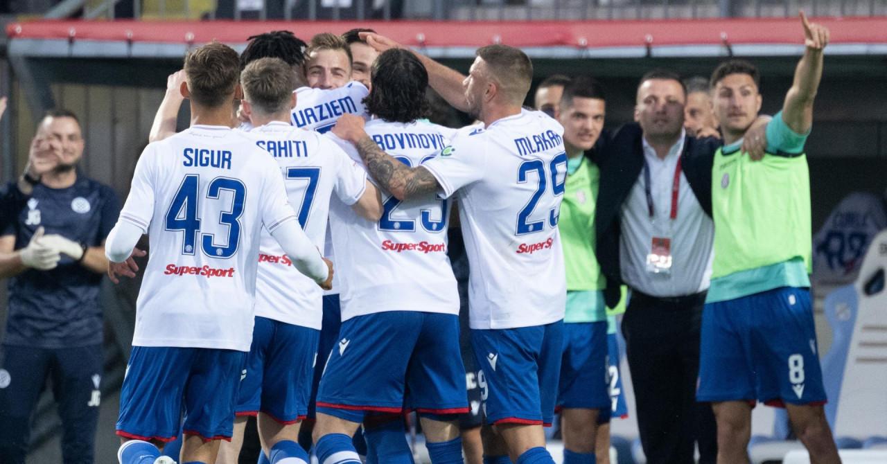 Igrači Hajduka slave pobjedu u Kupu protiv Šibenika - 