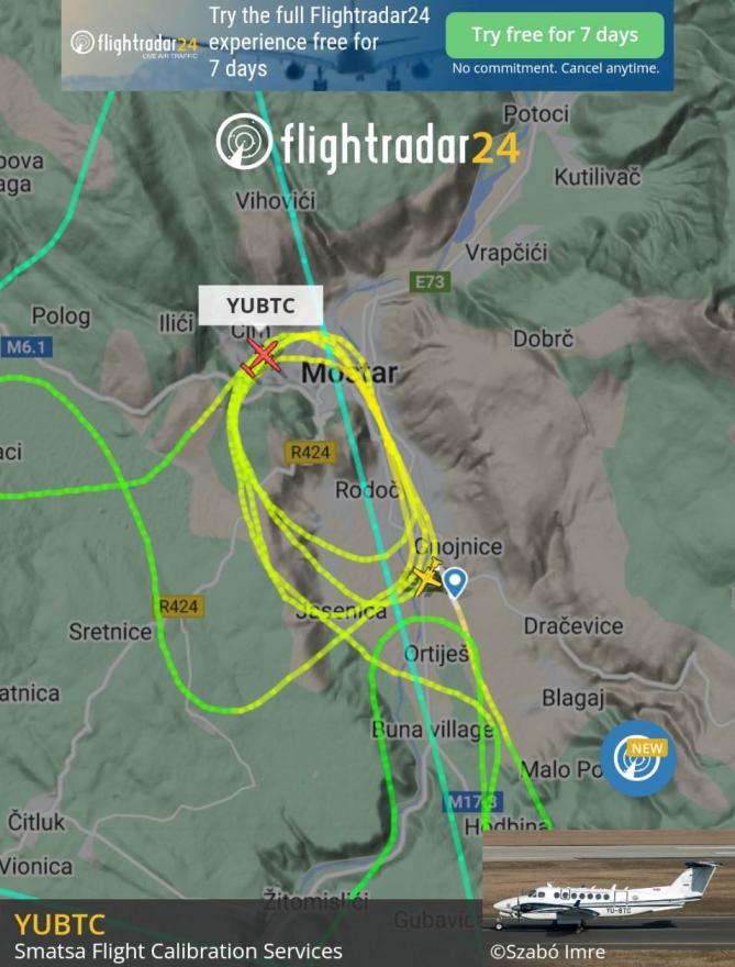 Prelet iznad Mostara - zrakoplov