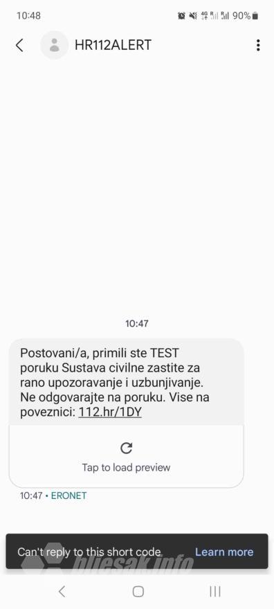 Hrvati testiraju, građanima stižu poruke / Bljesak.info