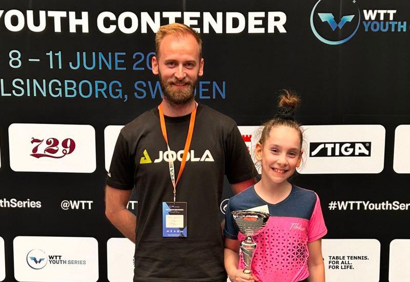 Mia Hadžović osvojila stonoteniski turnir svjetske serije WTT Youth Contender Helsingborg