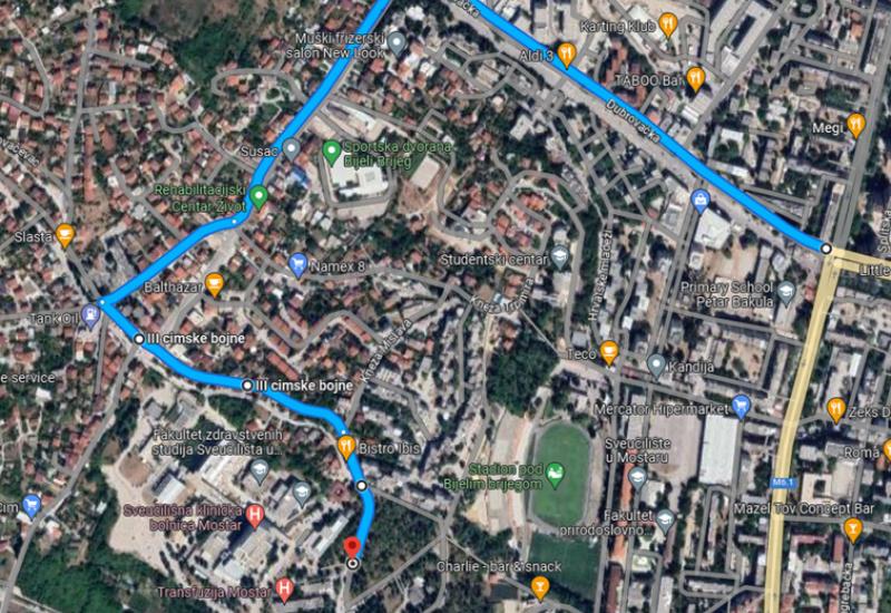 FAZA II izvođenja radova – Plan preusmjerenja prometa Bijeli Brijeg – Avenija (Kralja Tomislava) - Mostar - Konačno kreću radovi na sanaciji Ulice Petra Krešimira IV