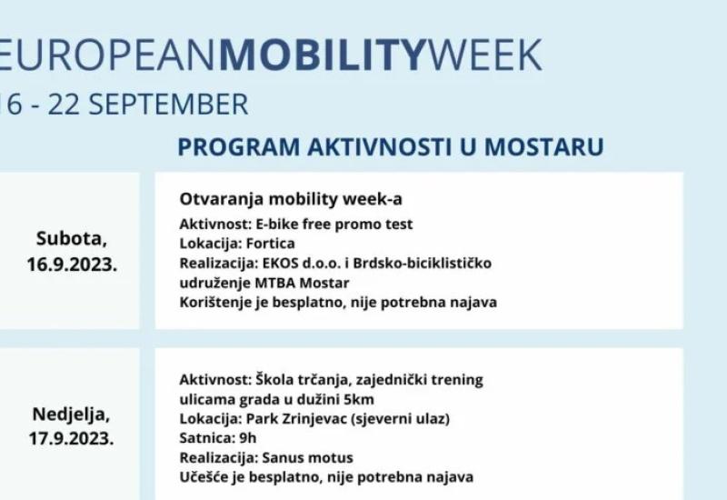 Grad Mostar organizira promociju Europskog tjedna mobilnosti - Grad Mostar organizira promociju Europskog tjedna mobilnosti