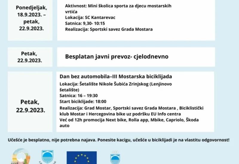 Grad Mostar organizira promociju Europskog tjedna mobilnosti - Grad Mostar organizira promociju Europskog tjedna mobilnosti