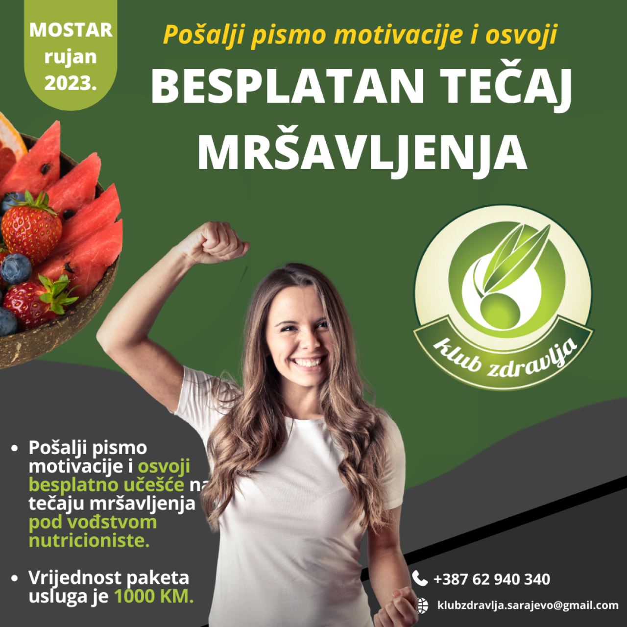 Tečaj mršavljenja u Mostaru - Besplatan tečaj u Mostaru - kako smršavjeti jednom i zauvjek ostati fit