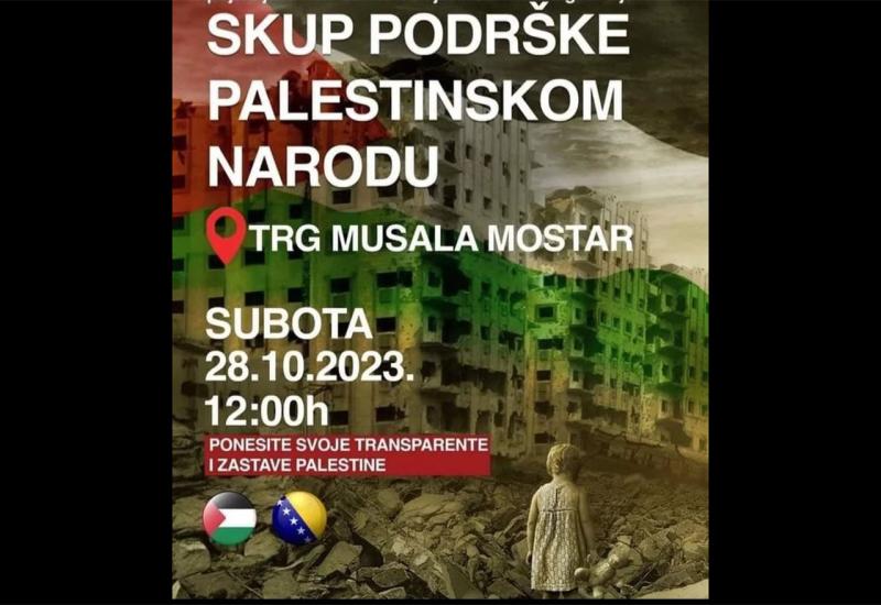 Skup podrške palestinskom narodu u Mostaru - U subotu u Mostaru skup podrške Palestini