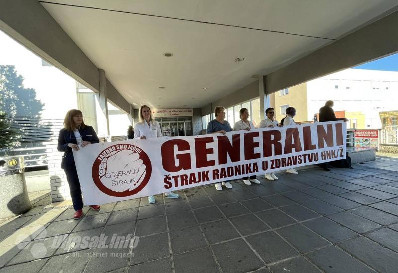 FOTO/VIDEO | Zdravstveni radnici u HNŽ stupili u generalni štrajk