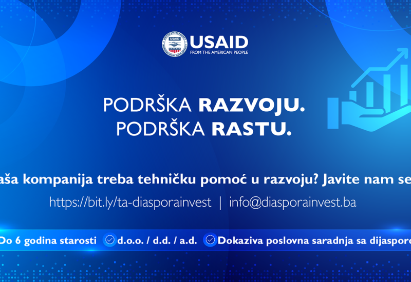 USAID otvorio novi poziv za podršku razvoju kompanija u Bosni i Hercegovini