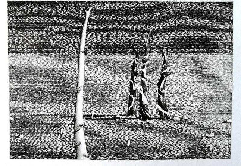 Mrtva stabla - Crte#i postapokalipti;nog svijeta Svetislava Cvetkovića u galeriji NV