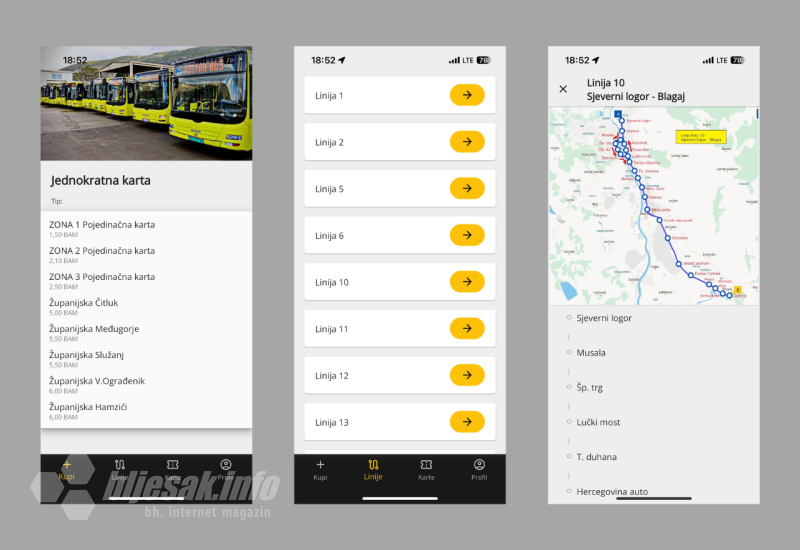 Aplikacija Mostar busa na iOS uređaju - Mostar bus dobio mobilnu aplikaciju od skoro 90 tisuća KM, testirali smo je