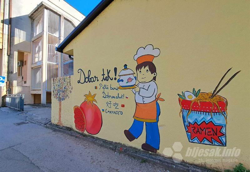Novi grafit na mostarskoj školi – Dobar tek!