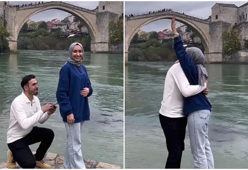 VIDEO | Mladi par iz Turske ovjekovječio ljubav ispod Starog mosta, snimka oduševila mnoge