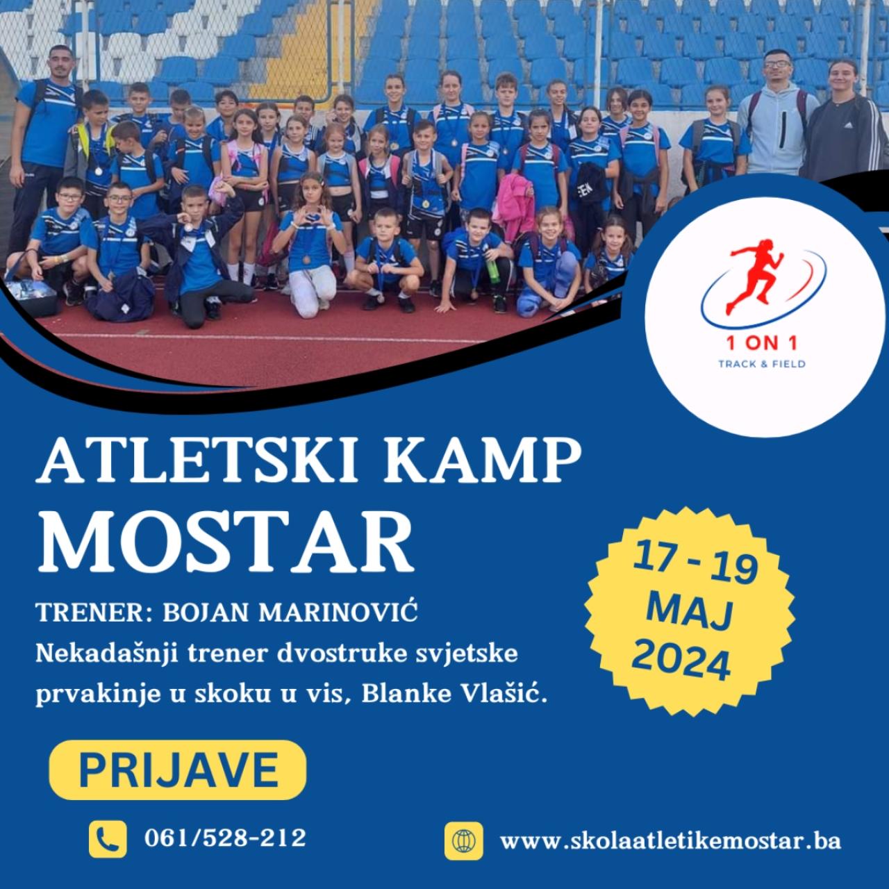 Atletski kamp u svibnju - Atletski kamp za mlade atletičare u Mostaru - Stiže trener Blanke Vlašić