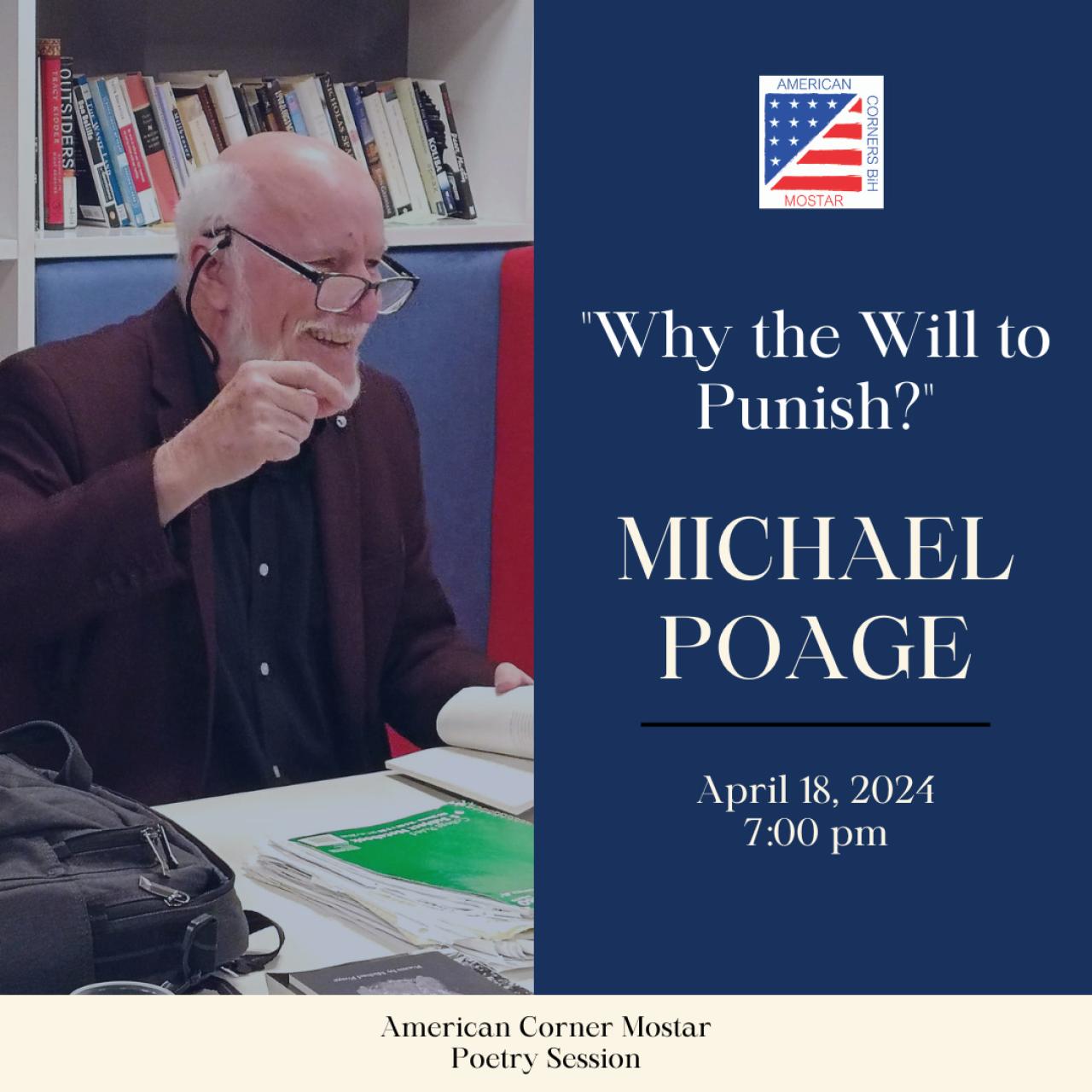 Michael Poage - Michael Poage: Predstavljanje nove zbirke poezije u Američkom kutku Mostar