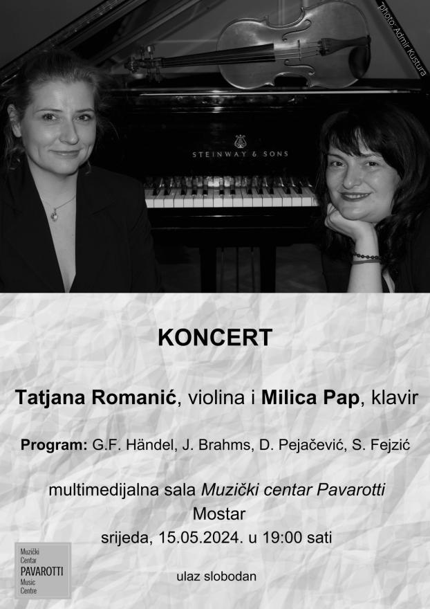 Sarajevske umjetnice, Tatjana Romanić (violina) i Milica Pap (klavir)  - Koncert koji ne želite propustiti: 